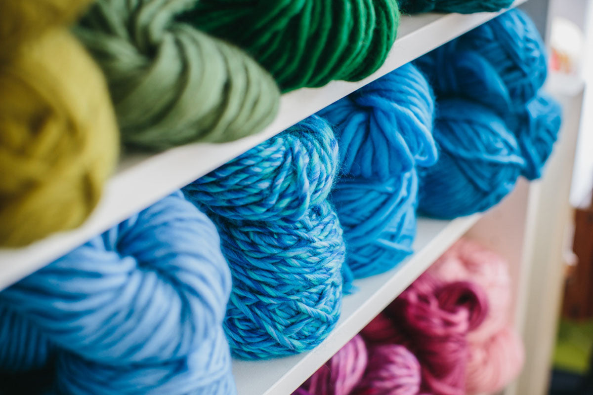 The Oxford Weaving Studio Yarn Shelves