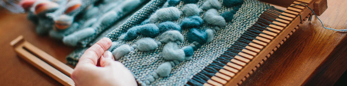 Scarf being woven on The Oxford Frame Loom