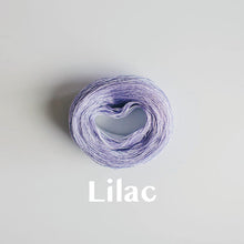 Load image into Gallery viewer, A &#39;Lilac&#39; colour yarn cake of 2/16s mercerised cotton yarn