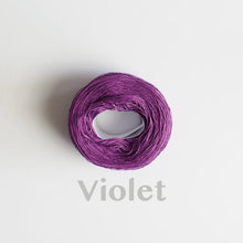 Load image into Gallery viewer, A &#39;Violet&#39; colour yarn cake of 2/16s mercerised cotton yarn