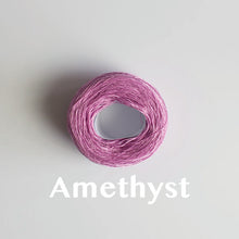 Load image into Gallery viewer, An &#39;Amethyst&#39; colour yarn cake of 2/16s mercerised cotton yarn