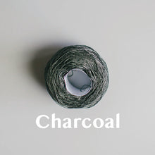 Load image into Gallery viewer, A &#39;Charcoal&#39; colour yarn cake of 2/16s mercerised cotton yarn