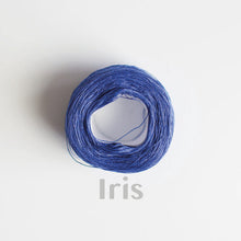 Load image into Gallery viewer, An &#39;Iris&#39; colour yarn cake of 2/16s mercerised cotton yarn