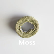 Load image into Gallery viewer, A &#39;Moss&#39; colour yarn cake of 2/16s mercerised cotton yarn