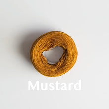 Load image into Gallery viewer, A &#39;Mustard&#39; colour yarn cake of 2/16s mercerised cotton yarn