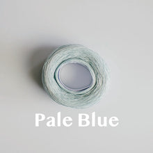 Load image into Gallery viewer, A &#39;Pale Blue&#39; colour yarn cake of 2/16s mercerised cotton yarn
