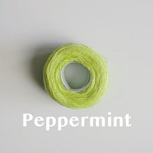 Load image into Gallery viewer, A &#39;Peppermint&#39; colour yarn cake of 2/16s mercerised cotton yarn