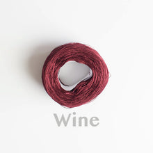 Load image into Gallery viewer, A &#39;wine&#39; colour yarn cake of 2/16s mercerised cotton yarn