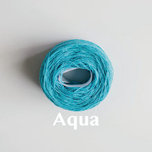 Load image into Gallery viewer, A &#39;Aqua&#39; colour yarn cake of 2/17s merino lambswool yarn