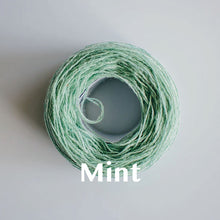 Load image into Gallery viewer, A &#39;Mint&#39; colour yarn cake of 2/17s merino lambswool yarn
