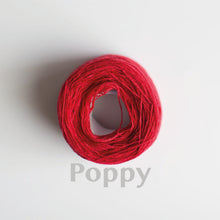 Load image into Gallery viewer, A &#39;Poppy&#39; colour yarn cake of 2/17s merino lambswool yarn