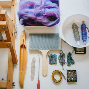 Weaving tools used in a Private Weaving workshop at The Oxford Weaving Studio