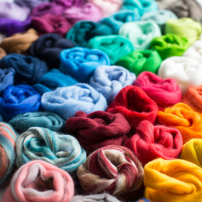 Wool Roving: Dyed, Un-Dyed, Blends and Bundles